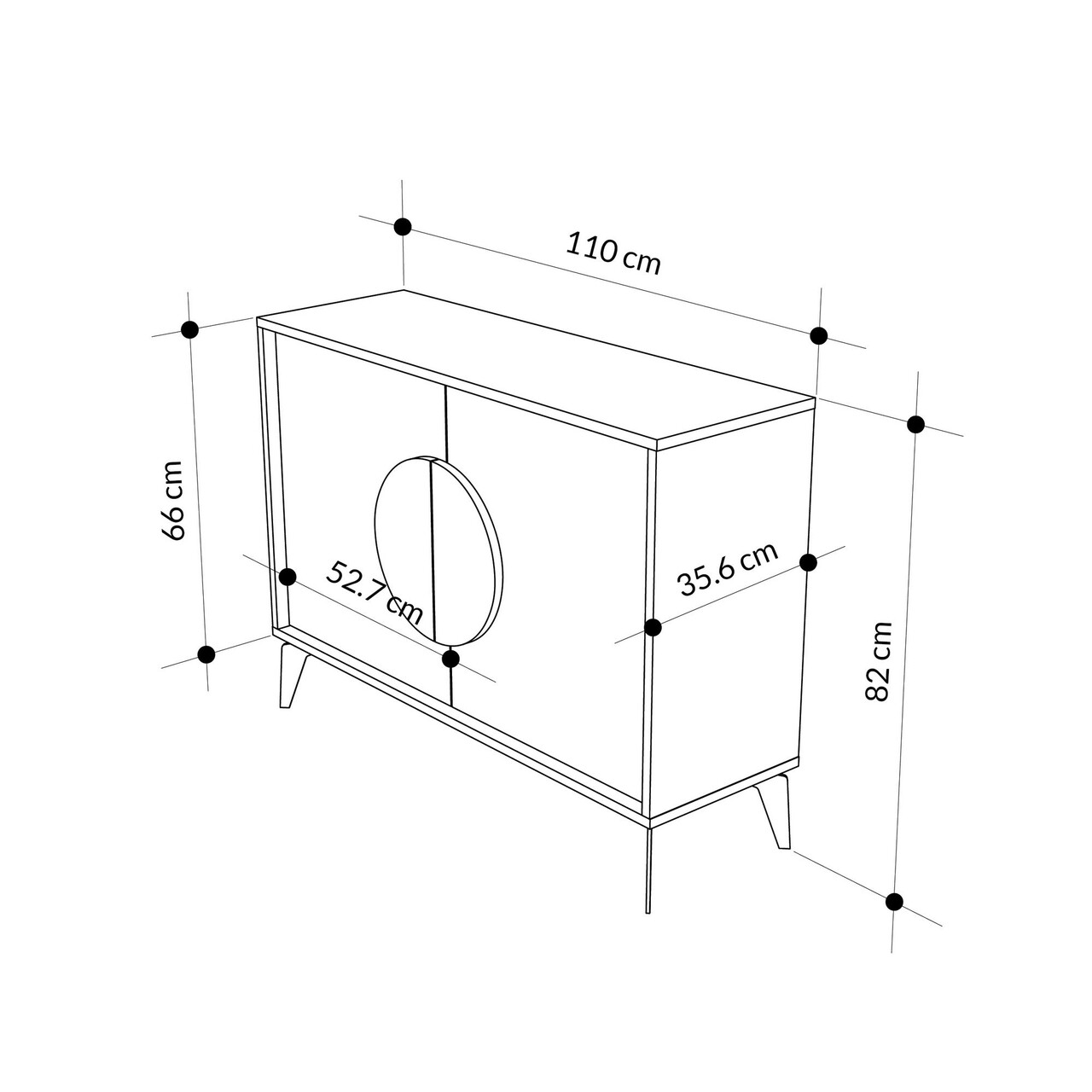Consola, Hanah Home, Gora 110, 110x82x35.6 cm, Mocha deschis / alb - view 4
