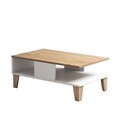 Masuta de cafea, Almaren, SUMER O2040, 90x35.6x54 cm, PAL, Stejar / Alb