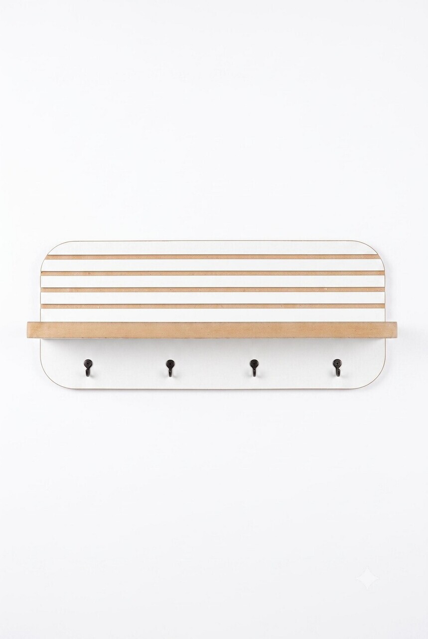 Raft de perete, Hanah Home, Artmtkwll9-White, MDF, Alb — imaginea 4