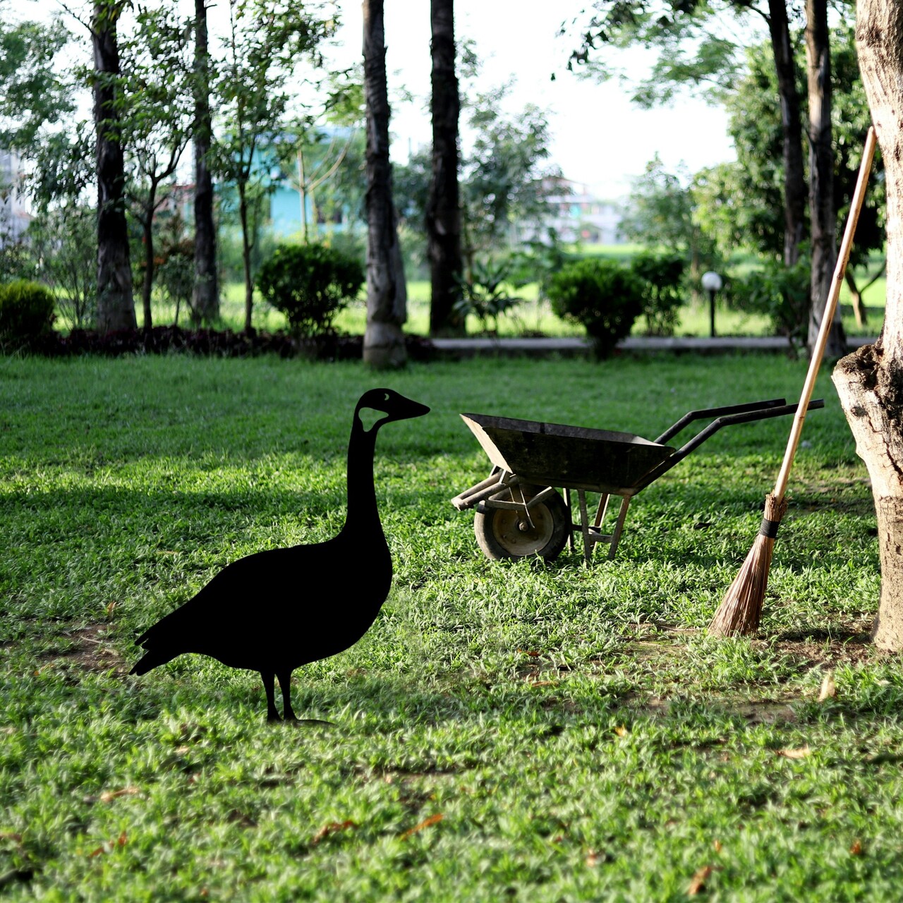 Obiect decorativ de grădină, Goose 01, 64x44 cm, Negru - view 2