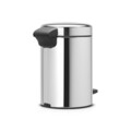 Cos de gunoi cu pedala, Brabantia, NewIcon Brilliant Steel, 3 L, 23.5x16.8x26.4 cm, otel, argintiu