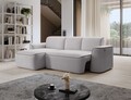 Coltar stanga 4 locuri ELTAP, Ume, 287x190x88 cm, lemn/poliester, gri deschis/gri