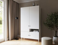 Dulap pentru haine ELTAP, Dullum, 120x60x205 cm, PAL/PVC, alb