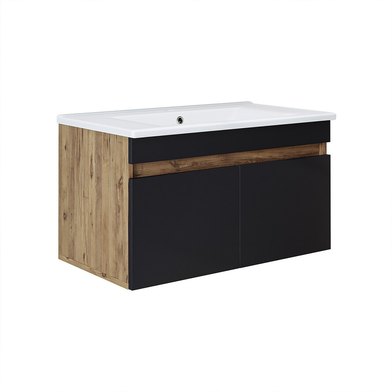 Dulap de baie cu chiuvetă, Hanah Home, 1910, 85x48x45.5 cm, MDF-LAM, Pin Atlantic / Antracit — imaginea 6