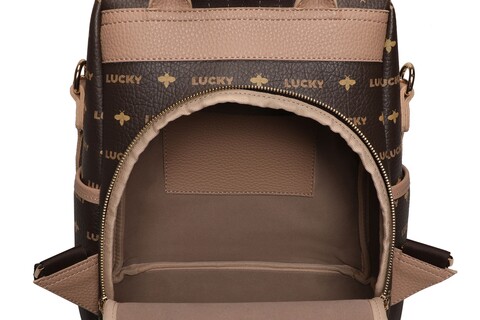 Rucsac, Lucky Bees, 920 Brown, piele ecologica, maro