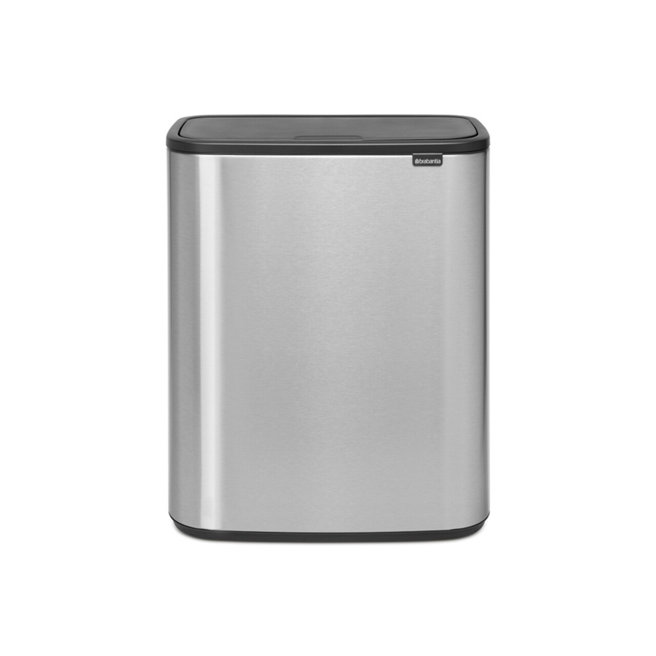 Cos de gunoi cu soft touch, Brabantia, Bo Touch Matt Fingerprint Proof, 60 L, 31.2x54.5x65.6 cm, otel, argintiu