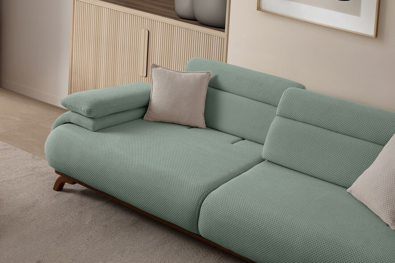 Canapea 3 locuri, Atelier del Sofa, 752EST1150, Lemn de carpen/PAL melaminat, Verde - view 3