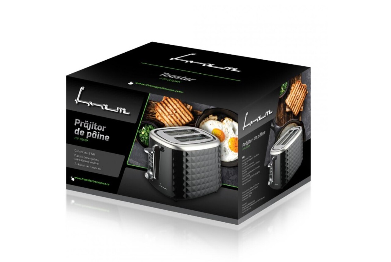 Prajitor de paine Fram, 850W, negru