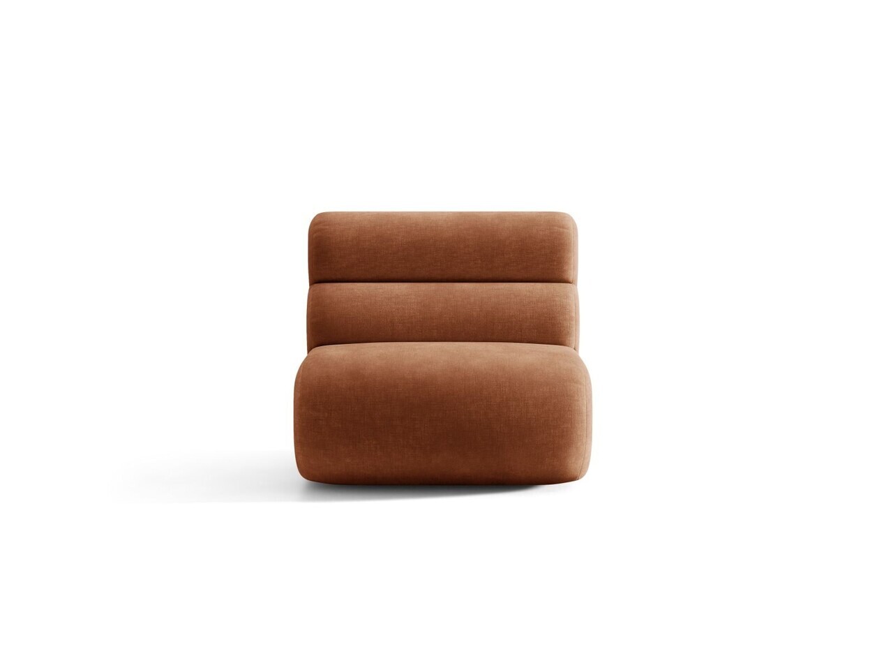 Modul canapea 1 loc fara cotiere, Neo, Micadoni Home, 85x100x83 cm, tesatura Chenille, teracota