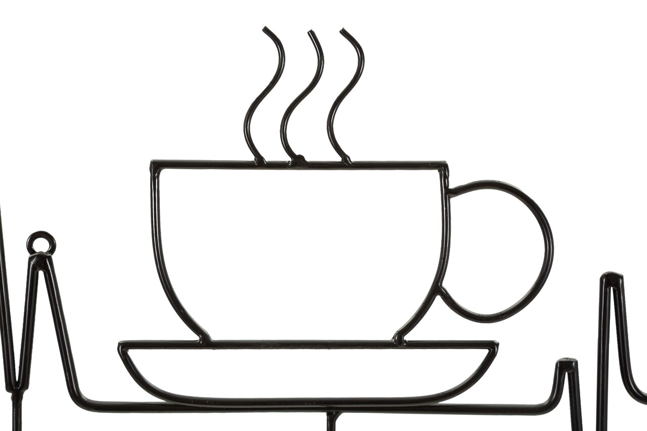 Cuier de perete, Mauro Ferretti, Breakfast, 60x3.8x26.7 cm, metal, negru - imagine 3
