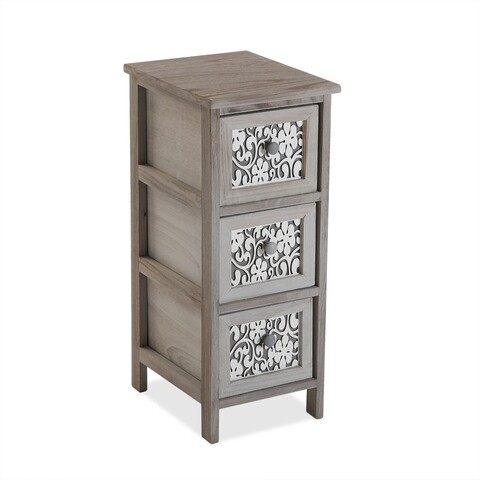 Dulap baie cu 3 sertare Ellison, Versa, 32 x 26 x 63 cm, lemn, gri