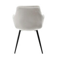 Scaun Etienne, Homla, 61x56x86 cm, metal/catifea din poliester, gri deschis