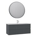 Set Dulap de Baie cu Chiuvetă și Oglindă (2 Piese), Hanah Home, Moonlight 120 v2, Antracit mat