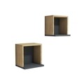 Set 2 rafturi pentru perete Sevima, Puqa Design, safir/antracit
