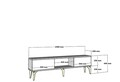 Comoda TV, Olivia, Asel, 150x44.6x29.6 cm, PAL , Alb/Auriu