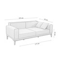 Canapea extensibila cu 3 locuri, Unique Design, 867UNQ1365, Lemn de carpen, Gri