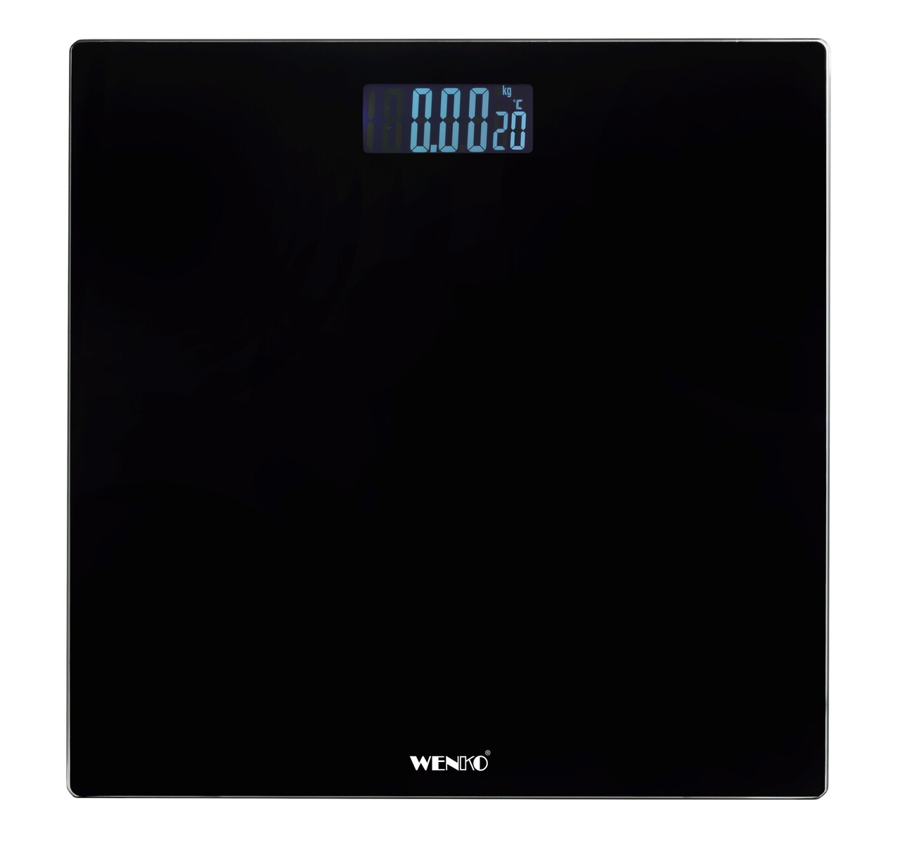 Cantar de baie LCD, Wenko, 28x28x2.2 cm, sticla/ABS, negru - view 5