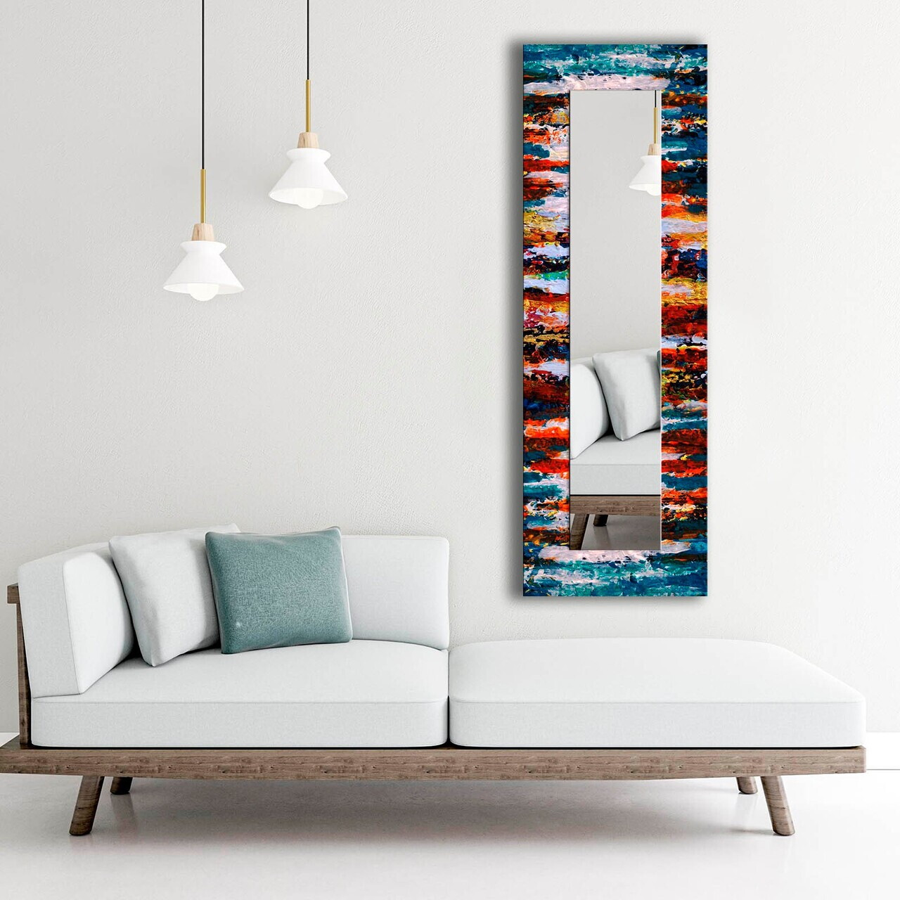 Oglinda decorativa, 40120NISMA-026, Dimensiune: 20 x 100 cm, Multicolor — imaginea 2