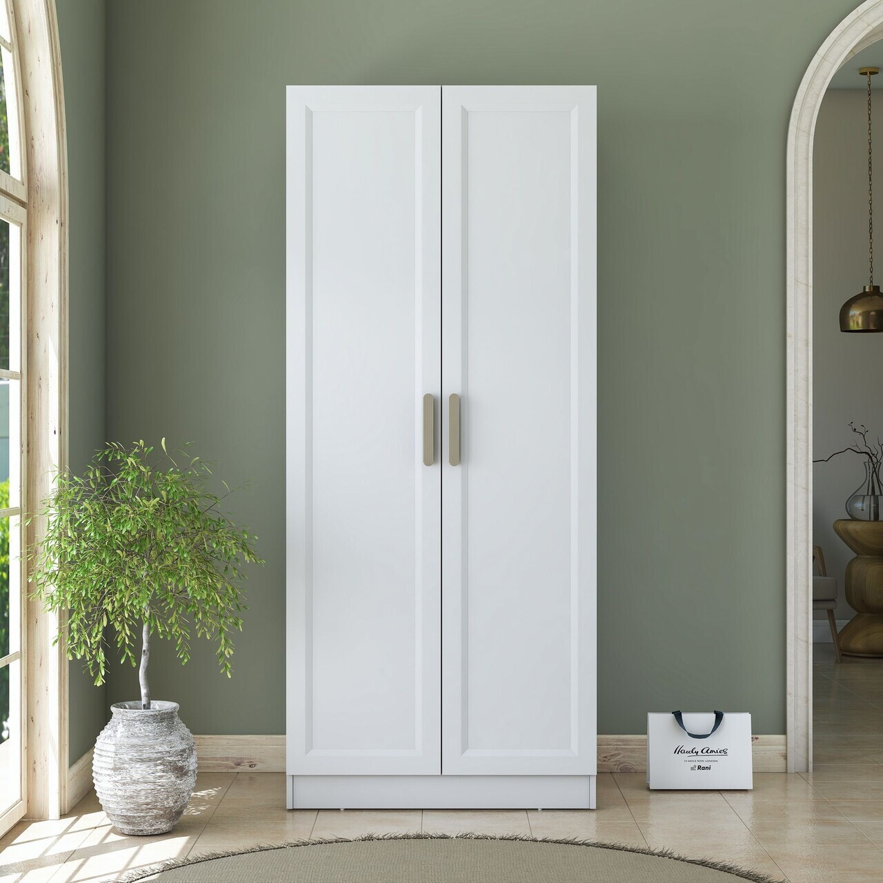 Dulap pentru haine, Hanah Home, BA223, 90x210x57.5 cm, PAL melaminat, Alb - view 2
