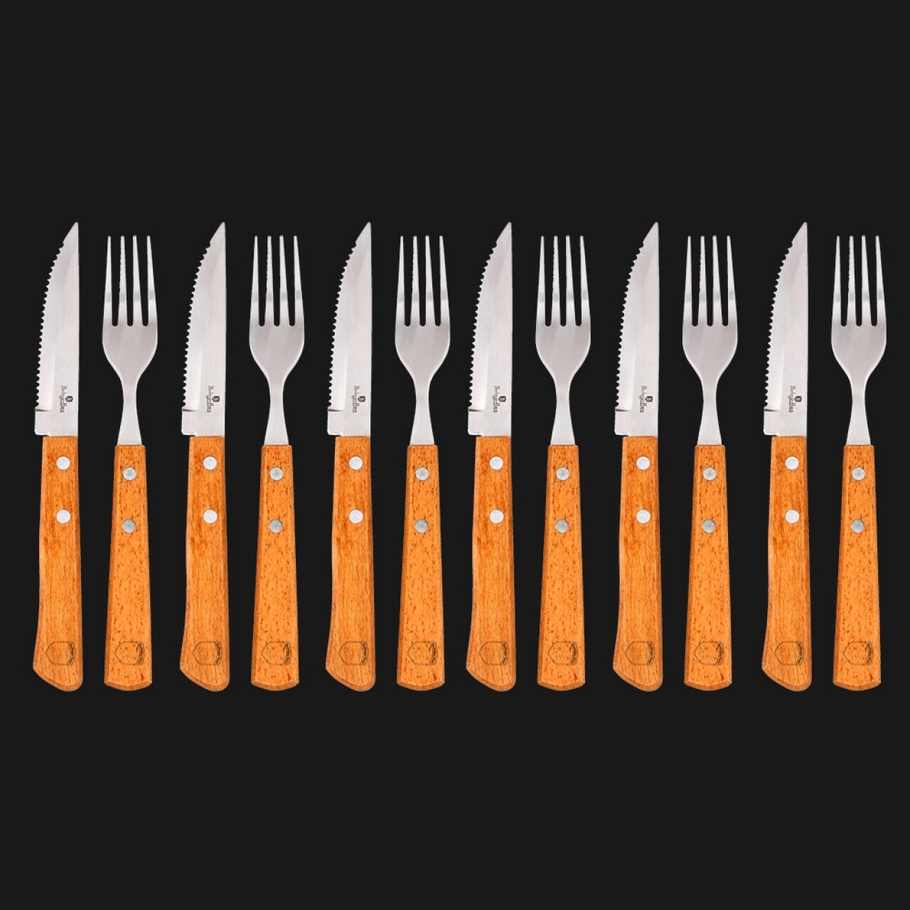 Set 12 tacamuri, Berlinger Haus, inox/lemn