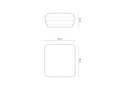 Taburet, Torino-184, Micadoni Home, 80x80x41 cm, catifea, gri deschis