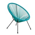 Scaun pentru gradina Acapulco, 70 x 80 x 85 cm, otel/ratan sintetic, albastru cyan