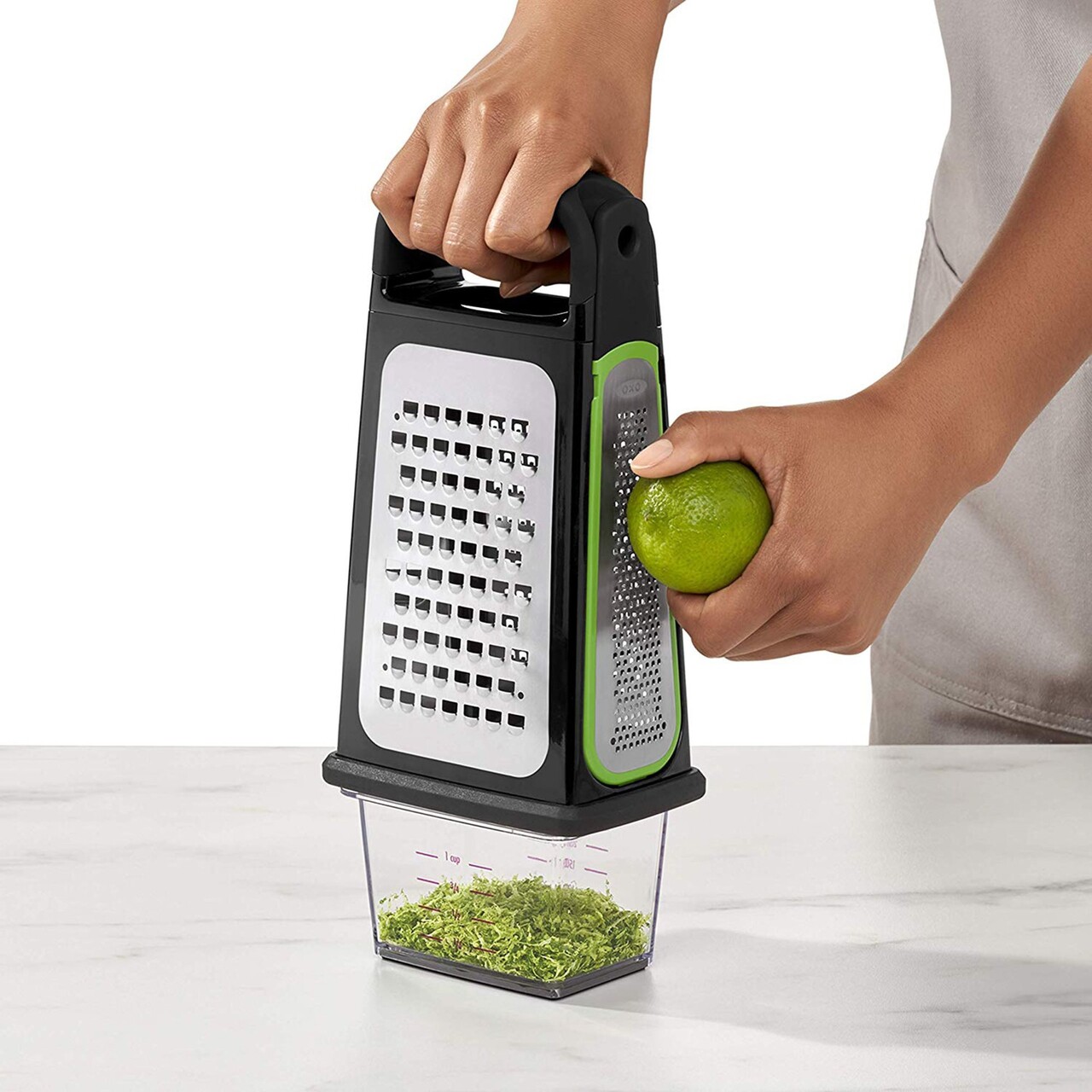 Razatoare multifunctionala, inox, cu recipient, "Good Grips" - OXO - imagine 9