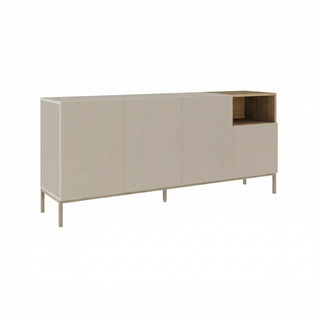 Consola, Hanah Home, Cailin 180, 180x80x41.8 cm, PAL, Santstone / Stejar Sepet — imaginea 2