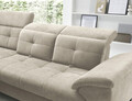 Coltar extensibil stanga 5 locuri ELTAP, LT-18AU, Inferne, 297x210x107 cm, lemn/poliester, bej deschis