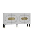 Consola, Hanah Home, Demet, 150x75x35 cm, PAL , Alb/Auriu