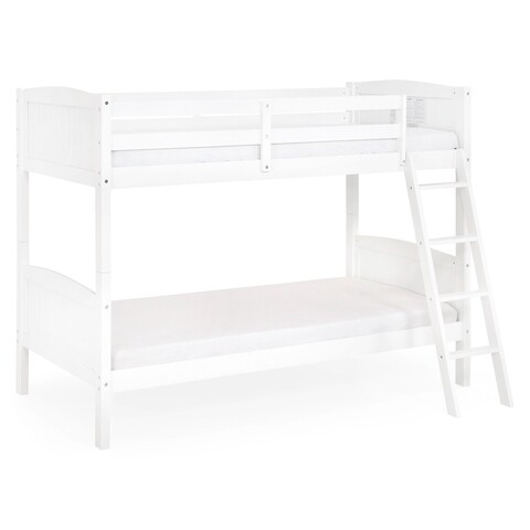 Set 2 paturi suprapuse 98x190 cm cu somiere incluse, avatar, l.202 l.106 h.156, lemn masiv de plop/mdf, alb