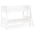 Set 2 paturi suprapuse 98x190 cm cu somiere incluse, Avatar,  L.202 l.106 H.156, lemn masiv de plop/mdf, alb