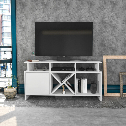 Comoda tv, retricy, auburn, 120x29.9x60.6 cm, pal, alb