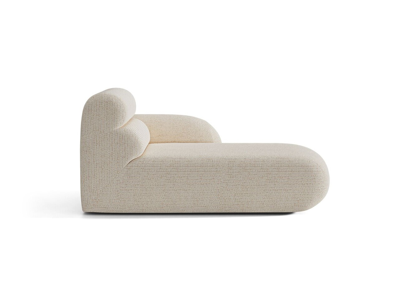 Sezlong living dreapta, Neo, Micadoni Home, 110x165x83 cm, tesatura Chenille Silencio, bej deschis — imaginea 3