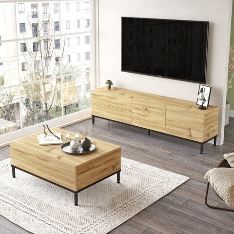 Mobilier living, locelso, lv35, pal melaminat, stejar/negru