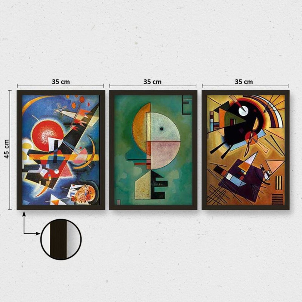 Set 3 tablouri decorative, 3SC_UN287405 _3545, Polistiren, Multicolor - view 4