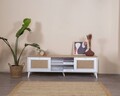 Comoda TV, Wolina, Mount, 55x180x41 cm, MDF , Alb / Stejar