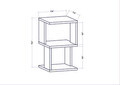 Noptiera, Retricy, Carter, 29.6x29.6x49.4 cm, PAL, Stejar alb