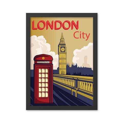 Tablou decorativ, London City (35 x 45), MDF , Polistiren, Multicolor