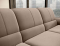Coltar extensibil stanga 3 locuri ELTAP, LT-20NU, Siber, 270x186x93 cm, lemn/poliester, maro deschis