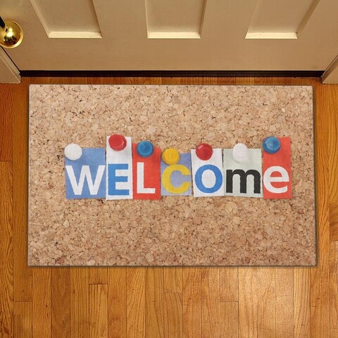 Covoras de intrare welcome, casberg, 38x58 cm, poliester, multicolor