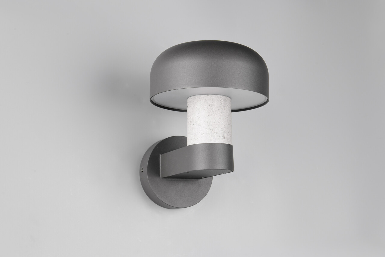 Aplica de perete pentru exterior Fraser, TRIO, 19x25x24.5 cm, 10W, 1x E27, aluminiu, gri