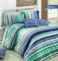 Lenjerie de pat pentru o persoana Marino v1, Majoli Home Collection, 3 piese, 160x240 cm, bumbac ranforce, albastru