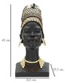 Statueta decorativa, Massai Woman, Mauro Ferretti, 21.5 x 27.5 x 45 cm, polirasina, negru/multicolor