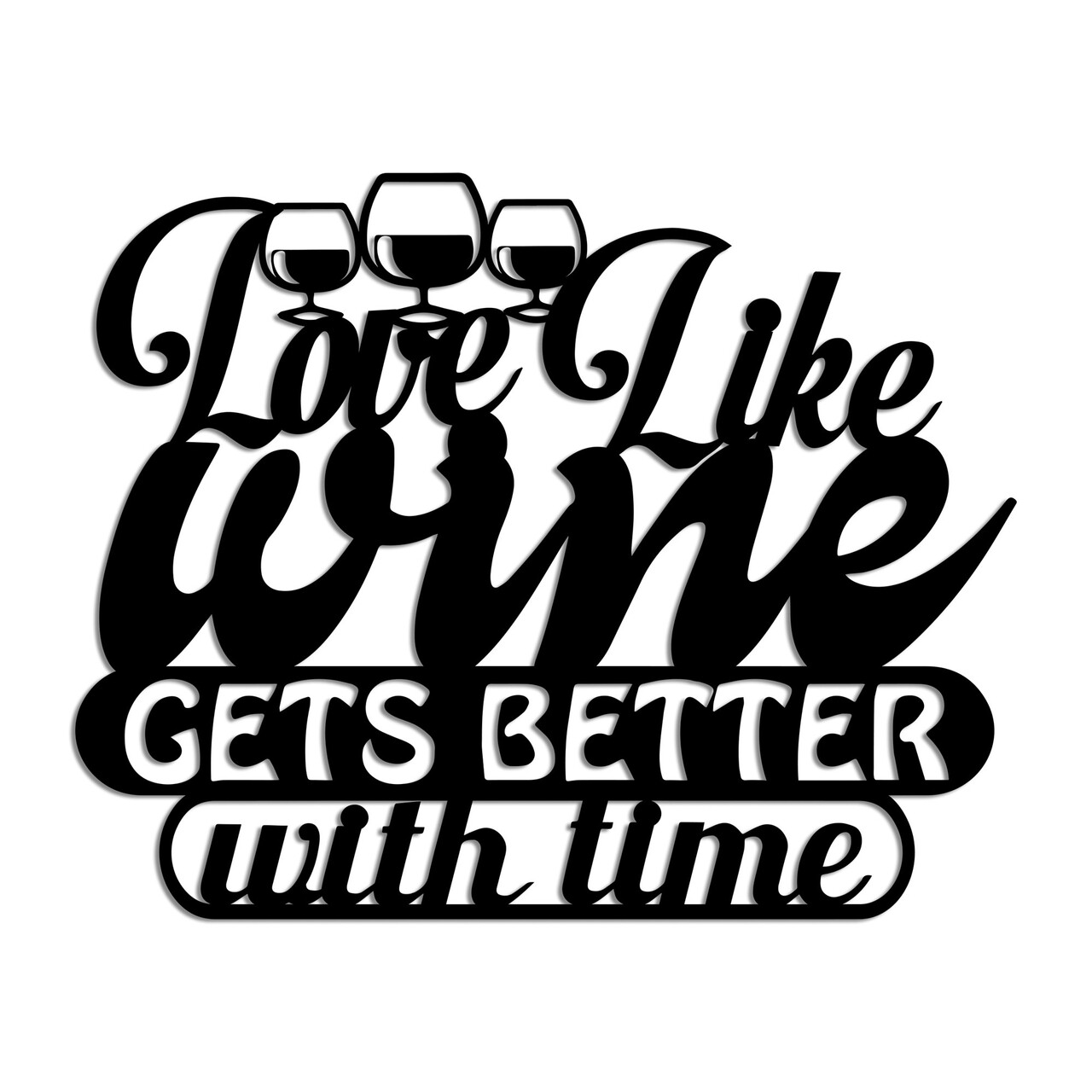 Decoratiune de perete, Wine Better, Dimensiune: 50 x 40 cm , Negru - view 5