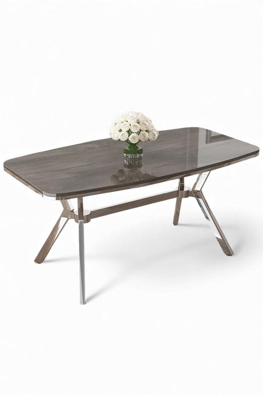 Masa, Hanah Home, Esla, 160x75x90 cm, Antracit / Crom - view 2