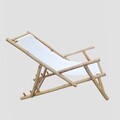 Sezlong Mare, Homla, 60x115x83 cm, bambus/poliester, natur/alb