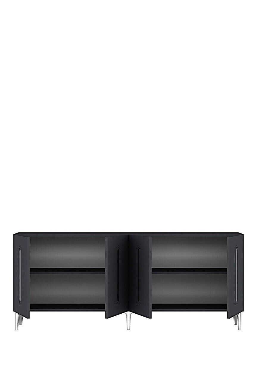 Consola, Hanah Home, Rany 180, 180x75x32 cm, Antracit / Argintiu — imaginea 6