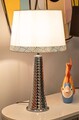 Lampa de masa Tower, Mauro Ferretti, 1 x E27, 40W, 30x30x54 cm, fier, argintiu/alb