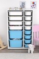 Dulap multifunctional, Estella, Rine 2D4K8U, Alb/Albastru
